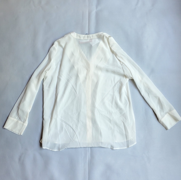 NWT$1,195 Altuzarra Amanda Swarovski Pearl Ivory Top Button Up Blouse Sz 46 (14) - Picture 9 of 11